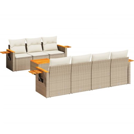 Juego de sofás de jardín con cojines beige 8 pzas ratán PE de , Conjuntos de jardín - Ref: Foro24-3226646, Precio: 603,19 €, ...
