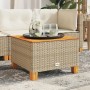Mesa de jardín ratán sintético madera acacia beige 55x55x36 cm de , Mesas de jardín - Ref: Foro24-365910, Precio: 63,60 €, De...
