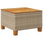 Mesa de jardín ratán sintético madera acacia beige 55x55x36 cm de , Mesas de jardín - Ref: Foro24-365910, Precio: 63,60 €, De...