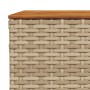 Mesa de jardín ratán sintético madera acacia beige 55x55x36 cm de , Mesas de jardín - Ref: Foro24-365910, Precio: 63,60 €, De...