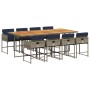 Set comedor jardín 9 pzas y cojines ratán sintético gris de , Conjuntos de jardín - Ref: Foro24-3278056, Precio: 583,18 €, De...