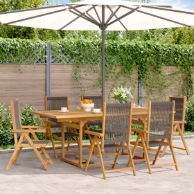 Set de comedor jardín 7 pzas polipropileno madera maciza gris de , Conjuntos de jardín - Ref: Foro24-3281734, Precio: 788,87 ...