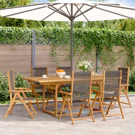 Set de comedor jardín 7 pzas polipropileno madera maciza gris de , Conjuntos de jardín - Ref: Foro24-3281734, Precio: 852,59 ...