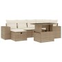 Set sofás de jardín 7 piezas y cojines ratán sintético beige de , Conjuntos de jardín - Ref: Foro24-3275298, Precio: 525,96 €...