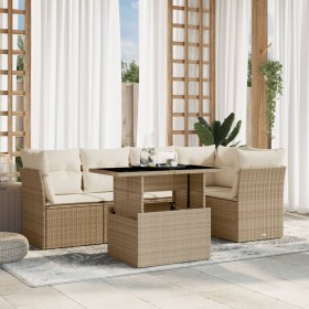 Juego de sofás jardín con cojines 6 pzas ratán sintético beige de , Conjuntos de jardín - Ref: Foro24-3266568, Precio: 447,36...