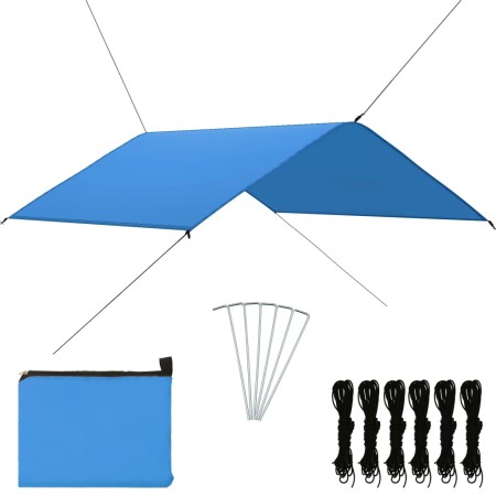 Toldo de jardín azul 4x4 m de vidaXL, Sombrillas - Ref: Foro24-93060, Precio: 40,67 €, Descuento: %