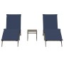Tumbonas con mesita 2 unidades ratán sintético gris de , Tumbonas - Ref: Foro24-4002716, Precio: 319,73 €, Descuento: %