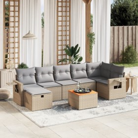 Juego de sofás jardín con cojines beige mezcla 8 pzas ratán PE de , Conjuntos de jardín - Ref: Foro24-3264958, Precio: 490,52...