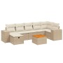 Juego de sofás de jardín con cojines beige 8 pzas ratán PE de , Conjuntos de jardín - Ref: Foro24-3265181, Precio: 525,85 €, ...