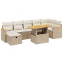 Juego de sofás de jardín con cojines beige 8 pzas ratán PE de , Conjuntos de jardín - Ref: Foro24-3276047, Precio: 531,17 €, ...