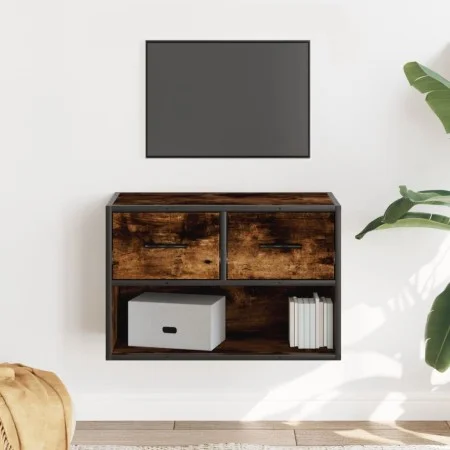 Mueble de TV madera y metal roble ahumado 60x31x39,5 cm de , Muebles TV - Ref: Foro24-848911, Precio: 50,67 €, Descuento: %