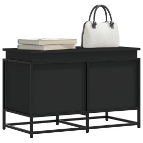 Caja almacenaje con tapa madera ingeniería negro 80x40x51,5 cm de , Cestas para almacenaje - Ref: Foro24-848799, Precio: 72,8...
