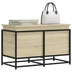 Caja de almacenaje con tapa madera roble Sonoma 80x40x51,5 cm de , Cestas para almacenaje - Ref: Foro24-848800, Precio: 67,46...
