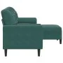 Sofá de 3 plazas con taburete de terciopelo verde oscuro 180 cm by , Sofas - Ref: Foro24-3278269, Price: 362,99 €, Discount: %