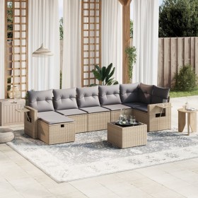 Juego de sofás jardín con cojines beige mezcla 8 pzas ratán PE de , Conjuntos de jardín - Ref: Foro24-3263825, Precio: 494,21...