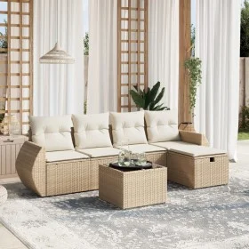 Juego de sofás jardín con cojines 6 pzas ratán sintético beige de , Conjuntos de jardín - Ref: Foro24-3264094, Precio: 445,04...