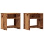 Mesitas de noche 2 uds madera ingeniería envejecida 40x30x40 cm de , Mesitas de noche - Ref: Foro24-855763, Precio: 42,07 €, ...
