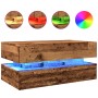 Mesa de centro con luces LED madera envejecida 90x50x40 cm de , Mesas de centro - Ref: Foro24-857718, Precio: 108,10 €, Descu...