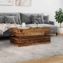 Mesa de centro con luces LED madera envejecida 90x50x40 cm de , Mesas de centro - Ref: Foro24-857718, Precio: 108,10 €, Descu...