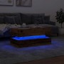 Mesa de centro con luces LED madera envejecida 90x50x40 cm de , Mesas de centro - Ref: Foro24-857718, Precio: 108,10 €, Descu...