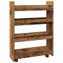 Carro de almacenaje estrecho 4 niveles madera envejecida de , Carros de cocina y comedor - Ref: Foro24-855266, Precio: 63,73 ...
