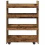 Carro de almacenaje estrecho 4 niveles madera envejecida by , Kitchen and dining carts - Ref: Foro24-855266, Price: 62,75 €, ...