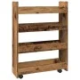 Carro de almacenaje estrecho 4 niveles madera envejecida by , Kitchen and dining carts - Ref: Foro24-855266, Price: 62,75 €, ...