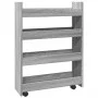 Carro de almacenaje estrecho 4 niveles madera gris Sonoma by , Kitchen and dining carts - Ref: Foro24-855264, Price: 52,37 €,...