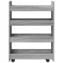 Carro de almacenaje estrecho 4 niveles madera gris Sonoma by , Kitchen and dining carts - Ref: Foro24-855264, Price: 52,37 €,...