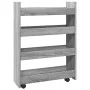 Carro de almacenaje estrecho 4 niveles madera gris Sonoma by , Kitchen and dining carts - Ref: Foro24-855264, Price: 52,37 €,...