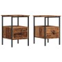 Mesitas de noche 2 uds madera ingeniería envejecida 34x36x50 cm de , Mesitas de noche - Ref: Foro24-857263, Precio: 77,69 €, ...