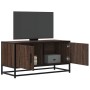 Mueble TV metal y madera ingeniería marrón roble 80x34,5x40 cm de , Muebles TV - Ref: Foro24-848828, Precio: 52,89 €, Descuen...
