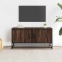 Mueble TV metal y madera ingeniería marrón roble 80x34,5x40 cm de , Muebles TV - Ref: Foro24-848828, Precio: 52,89 €, Descuen...