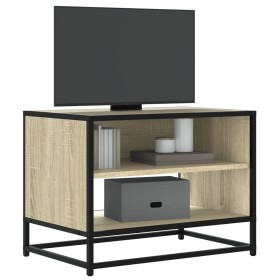 Mueble TV metal y madera ingeniería roble Sonoma 61x40x46 cm de , Muebles TV - Ref: Foro24-848880, Precio: 44,04 €, Descuento: %