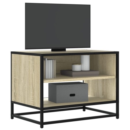 Mueble TV metal y madera ingeniería roble Sonoma 61x40x46 cm de , Muebles TV - Ref: Foro24-848880, Precio: 44,04 €, Descuento: %