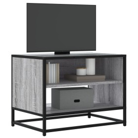 Mueble TV madera ingeniería y metal roble ahumado 61x40x46 cm de , Muebles TV - Ref: Foro24-848882, Precio: 44,95 €, Descuent...