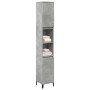 Armario de baño madera contrachapada gris hormigón 30x30x190 cm de , Tocadores de baño - Ref: Foro24-857104, Precio: 69,99 €,...