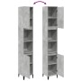 Armario de baño madera contrachapada gris hormigón 30x30x190 cm de , Tocadores de baño - Ref: Foro24-857104, Precio: 69,99 €,...