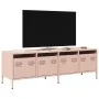 Mueble para TV acero laminado en frío rosa 135x39x43,5 cm de , Muebles TV - Ref: Foro24-851305, Precio: 114,42 €, Descuento: %