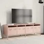 Mueble para TV acero laminado en frío rosa 135x39x43,5 cm de , Muebles TV - Ref: Foro24-851305, Precio: 114,42 €, Descuento: %