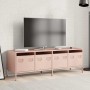Mueble para TV acero laminado en frío rosa 135x39x43,5 cm de , Muebles TV - Ref: Foro24-851305, Precio: 115,52 €, Descuento: %