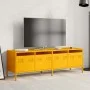 Mueble para TV acero laminado en frío amarillo 135x39x43,5 cm de , Muebles TV - Ref: Foro24-851307, Precio: 113,87 €, Descuen...