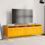 Mueble para TV acero laminado en frío amarillo 135x39x43,5 cm de , Muebles TV - Ref: Foro24-851307, Precio: 115,60 €, Descuen...