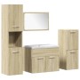 Juego de muebles de baño 5 pzas madera ingeniería roble Sonoma de , Muebles de baño - Ref: Foro24-3325002, Precio: 249,27 €, ...