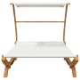 Tumbona con dosel madera maciza curvada crema 165x203x138 cm de vidaXL, Camas para exteriores - Ref: Foro24-313951, Precio: 3...