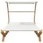 Tumbona con dosel madera maciza curvada crema 165x203x138 cm de vidaXL, Camas para exteriores - Ref: Foro24-313951, Precio: 2...