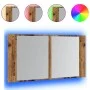 Armario con espejo LED madera ingeniería envejecida 90x12x45 cm de , Tocadores de baño - Ref: Foro24-856284, Precio: 69,85 €,...