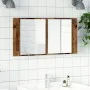 Armario con espejo LED madera ingeniería envejecida 90x12x45 cm de , Tocadores de baño - Ref: Foro24-856284, Precio: 69,85 €,...