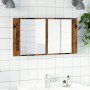 Armario con espejo LED madera ingeniería envejecida 90x12x45 cm de , Tocadores de baño - Ref: Foro24-856284, Precio: 71,00 €,...