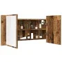 Armario con espejo LED madera ingeniería envejecida 90x12x45 cm de , Tocadores de baño - Ref: Foro24-856284, Precio: 69,85 €,...